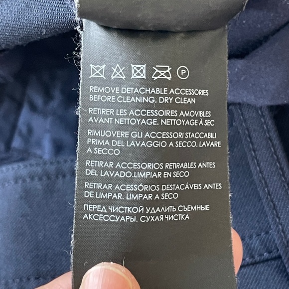 Club Monaco Trousers Pants Womens 10 Wool Blend Navy Blue Straight High rise - Picture 8 of 12